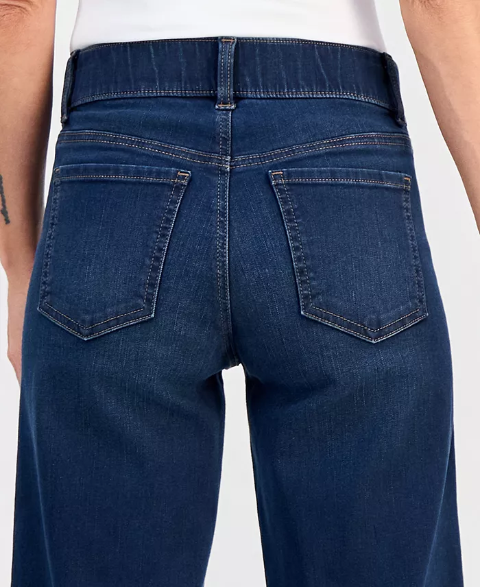 Petite Pull-On Shaping High-Rise Wide-Leg Jeans - thumbnail 9