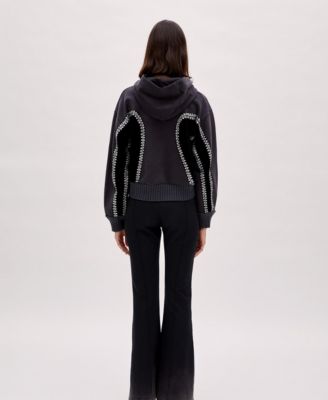 Women's Cotton Panelled Hoodie