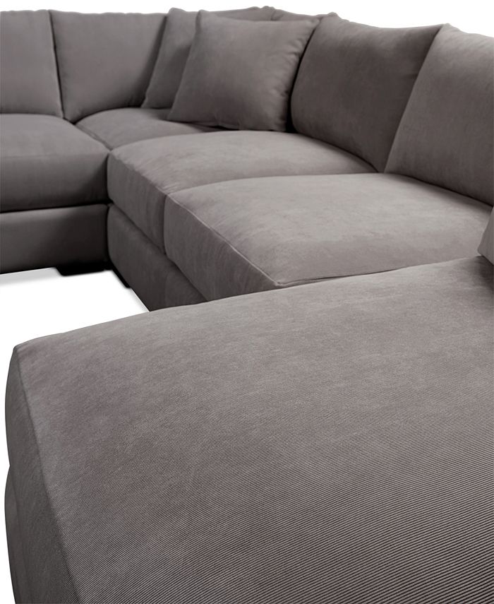 Furniture Rhyder 5Pc. Fabric Sectional Sofa with Chaise, Created for