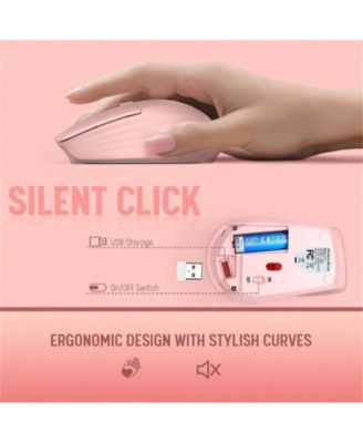 Wireless Keyboard and Mouse Combo - Full-Size Quiet Keyboard with Rest, Multimedia Keys, Power Switch, Compatible with OS, PC, Laptop