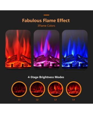 28 Inch Electric Freestanding and Recessed Fireplace with Remote
