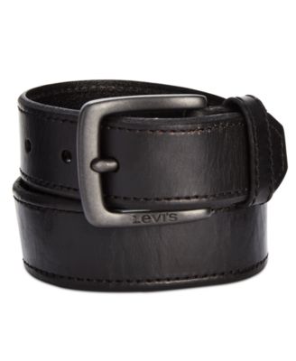 mens casual black leather belt