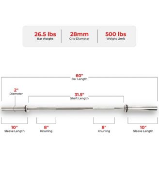 60” (5 ft) Olympic Barbell Bar