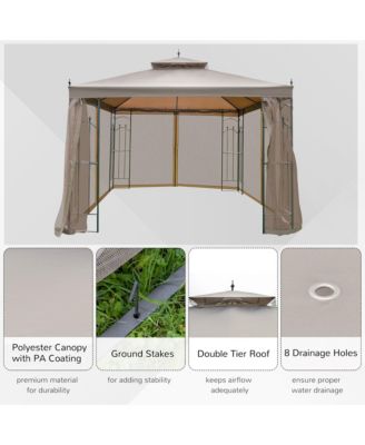 Decorative Outdoor Gazebo with Corner Shelves,