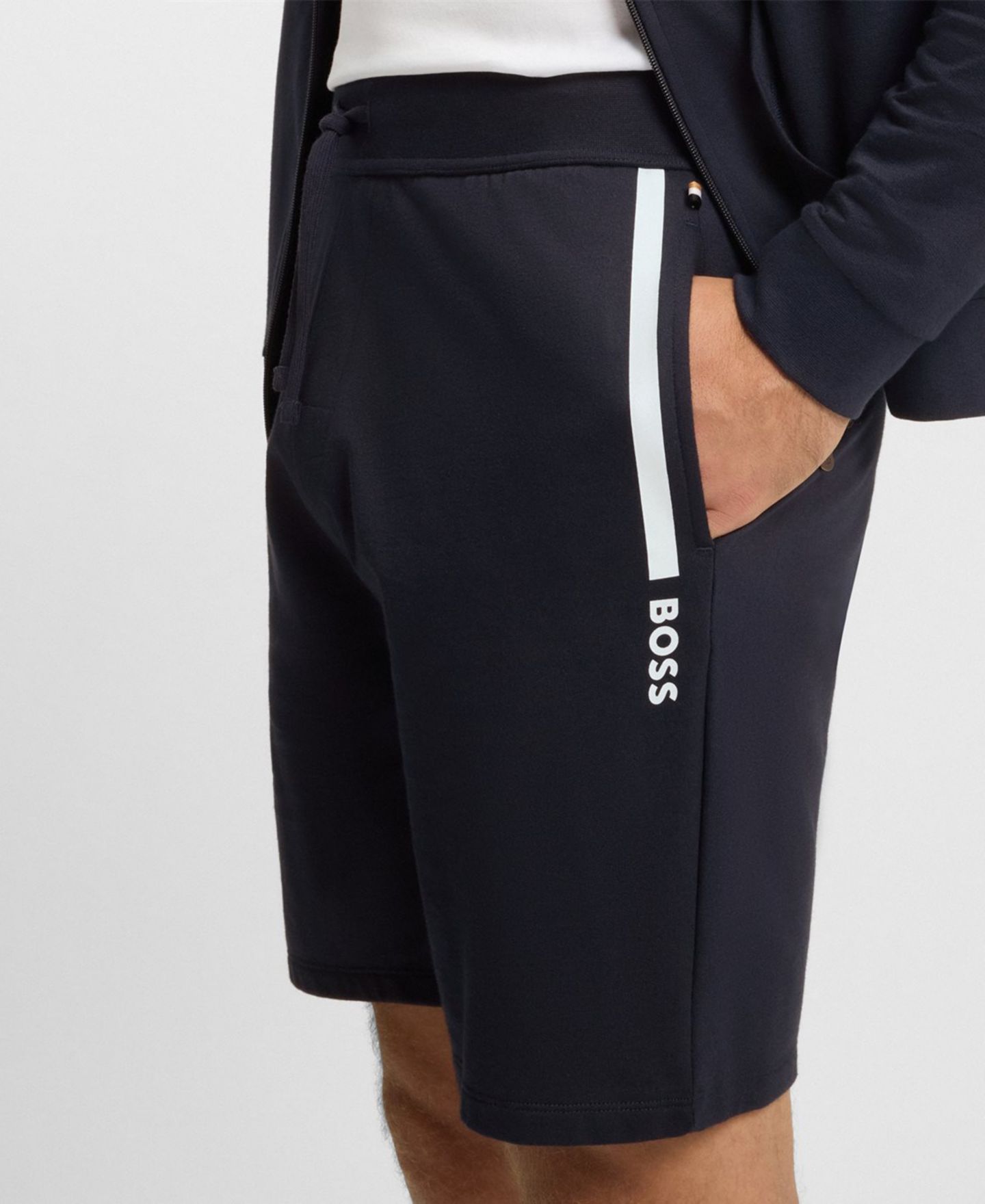 Мужские шорты Hugo Boss Authentic Drawstring Waistband, цвет: Тёмный синий — фото 3
