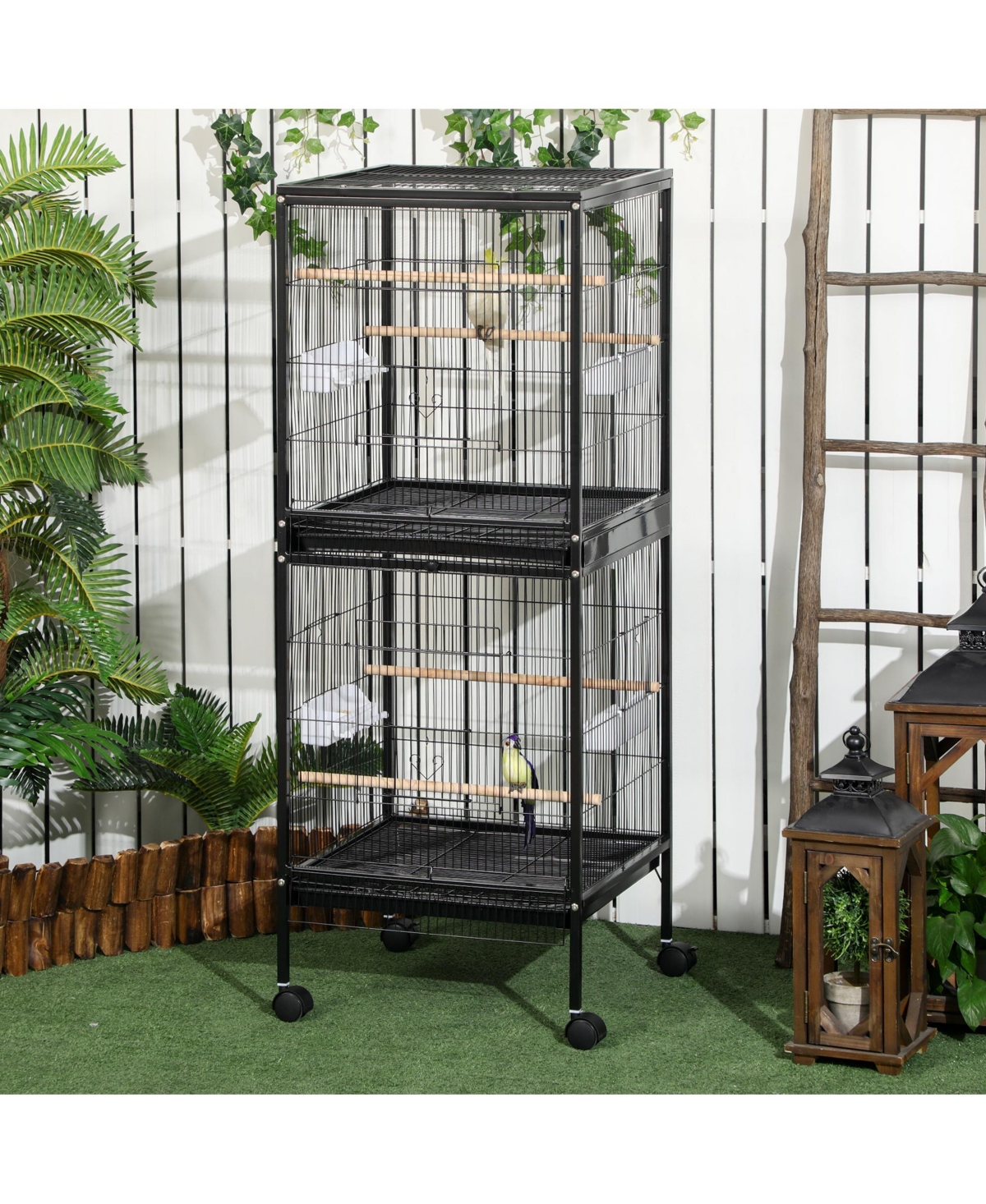 PawHut Large Bird Cage with 1.7 ft. Width for Wingspan,