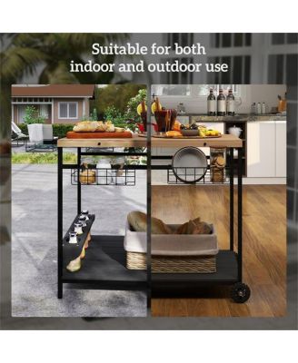 Outdoor Bar and Serving Cart for Patio or Deck Entertaining