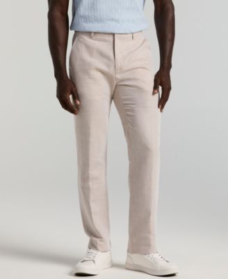 Perry Ellis Men's Portfolio Modern-Fit Linen/Cotton Solid Dress Pants