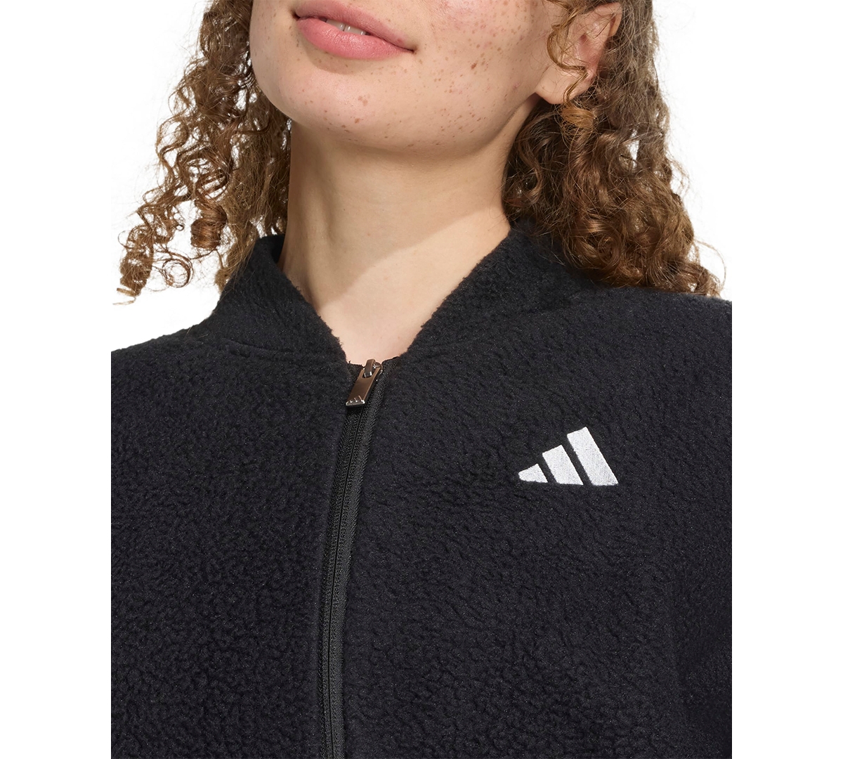 Adidas Originals Adidas Fleece Zip Jacket In Black