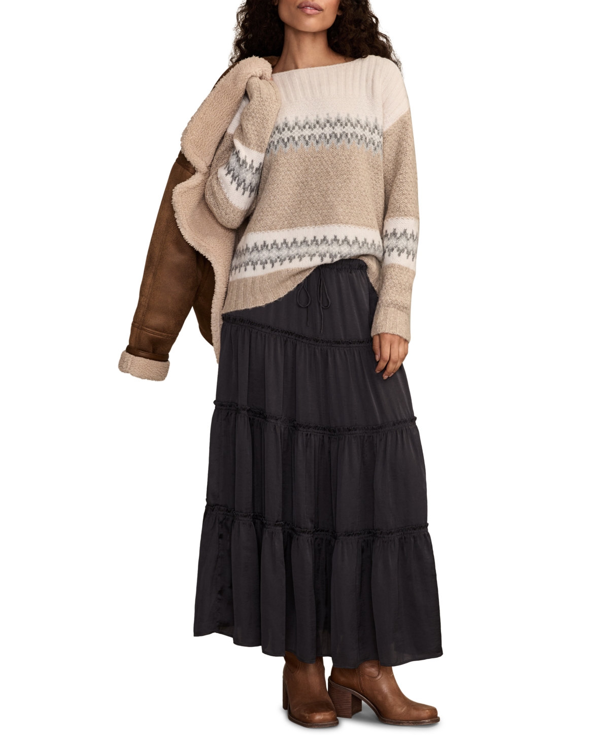 Lucky Brand Women's Fair Isle Long-Sleeve Sweater