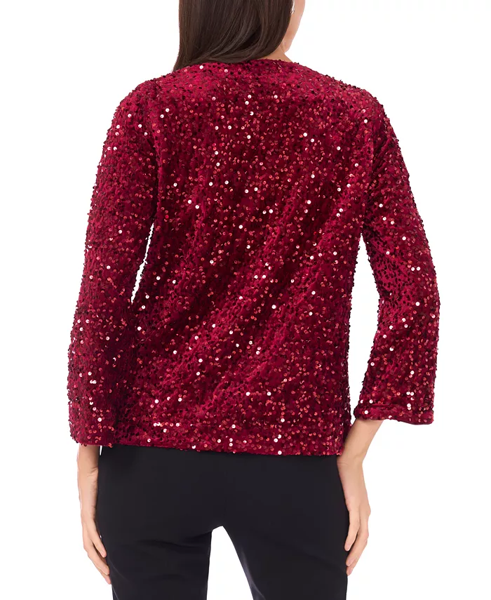 Women's Velvet V-Neck Top - thumbnail 4