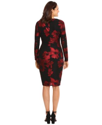 Petite Foil-Floral Cascade Sheath Dress