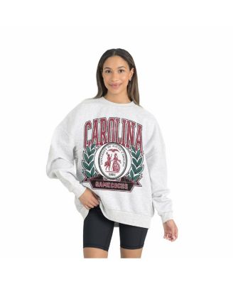 Gameday Couture - Women's Gray South Carolina Gamecocks Premium Fleece Drop Shoulder Oversized Pullover Sweatshirt