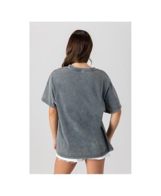 Women's Gray Green Bay Packers Oversized Classic Grind Washed T-Shirt