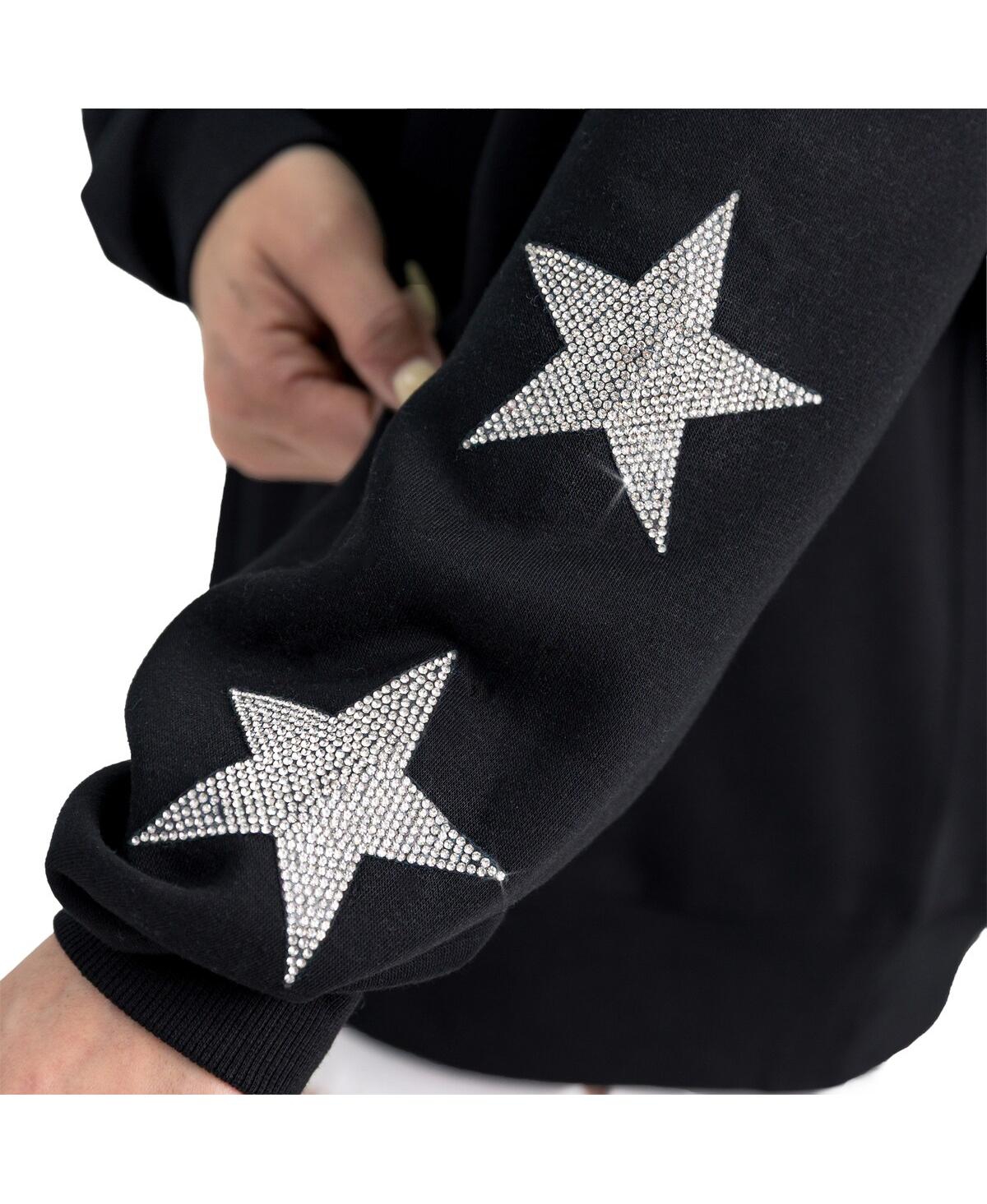 Gameday Couture Women's Black Atlanta Falcons Velocity Relaxed Rhinestone Pullover Sweatshirt