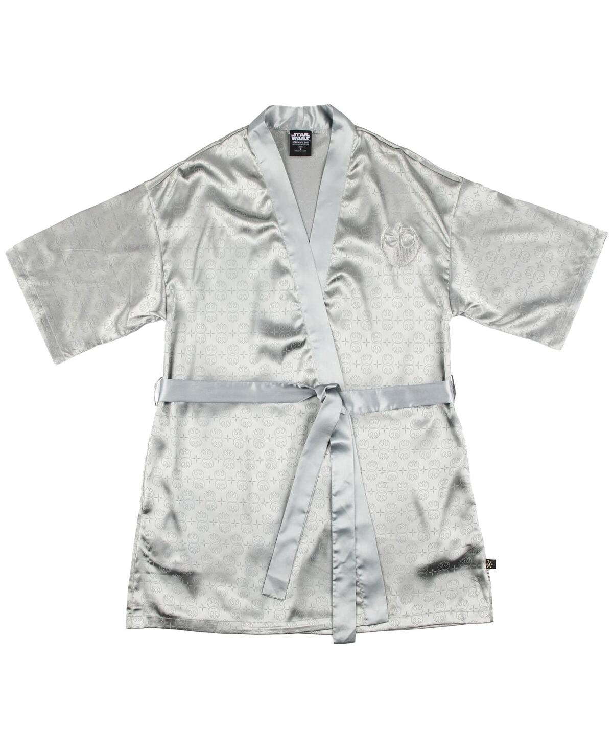 Heroes & Villains Women's Silver Star Wars Rebel Robe Shorts Pajama Set In Silver