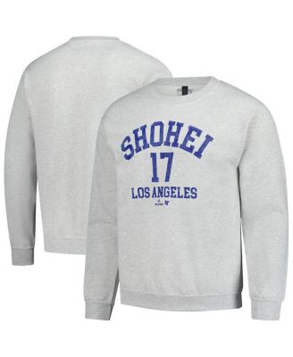 BreakingT - Men's and Women's Shohei Ohtani Heather Gray MLBPA Player Name Number Sweatshirt