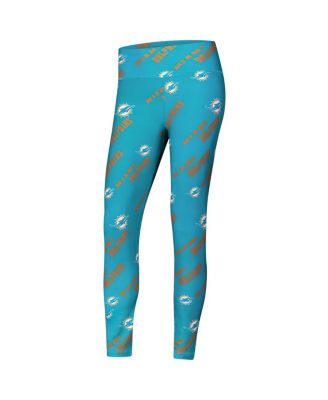 Women's Aqua Miami Dolphins Breakthrough Allover Print Knit Sleep Leggings