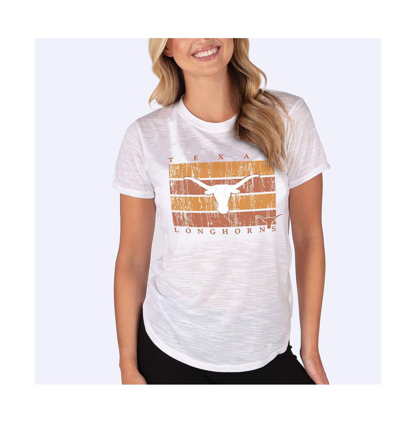Женский топ Concepts Sport White Texas Longhorns Infuse Lightweight Slub Knit — фото 1