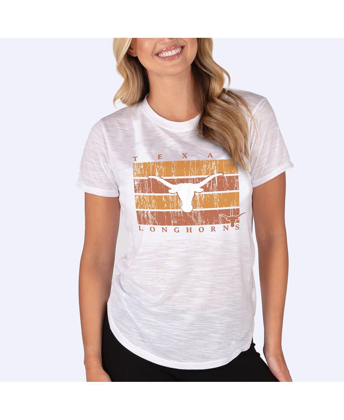 Concepts Sport Women's White Texas Longhorns Infuse Lightweight Slub Knit Top In White
