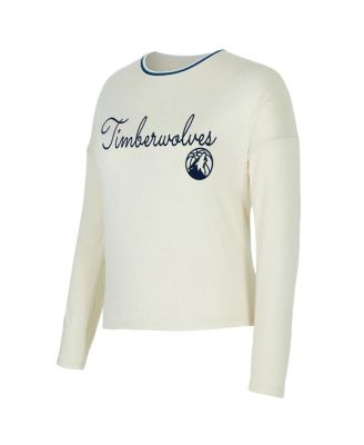 Women's 2-Piece Cream Minnesota Timberwolves Kaki Hacci Knit Long Sleeve Top and Shorts Set