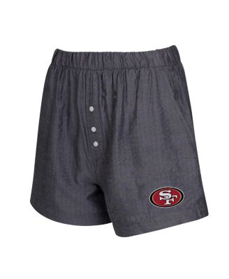 Women's 2-Pack Charcoal San Francisco 49ers Stripes and Solids Boxer Shorts Set