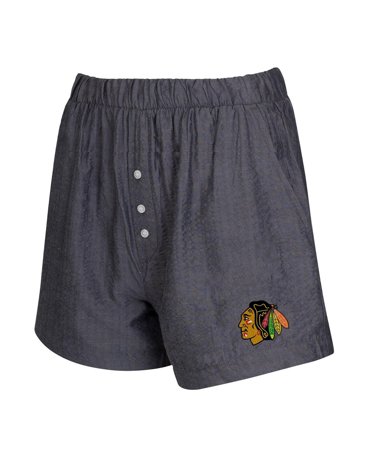 Concepts Sport Women's Charcoal Chicago Blackhawks 2-pack Boxer Shorts Set In Multi
