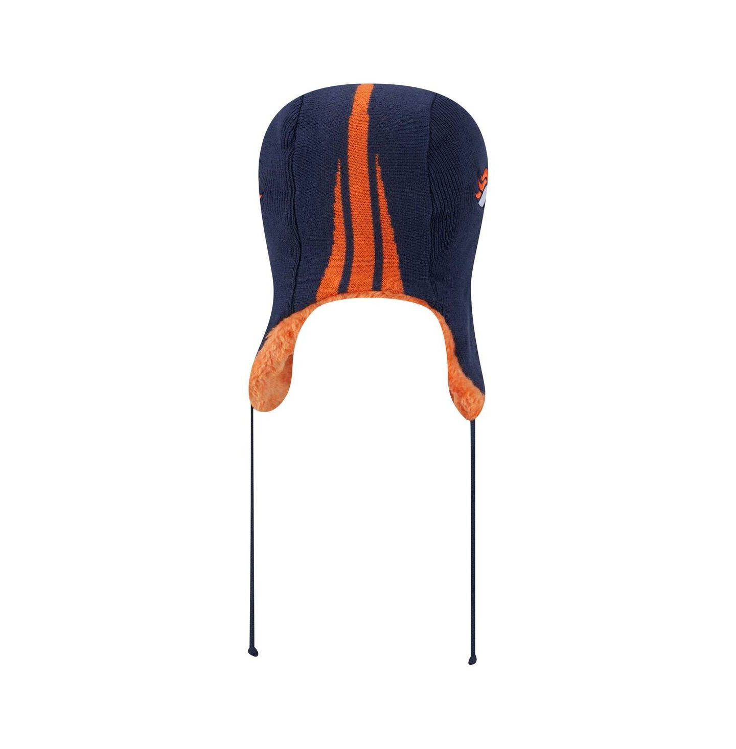 Мужская шапка New Era Navy Denver Broncos Helmet Head Trapper Knit Hat — фото 4