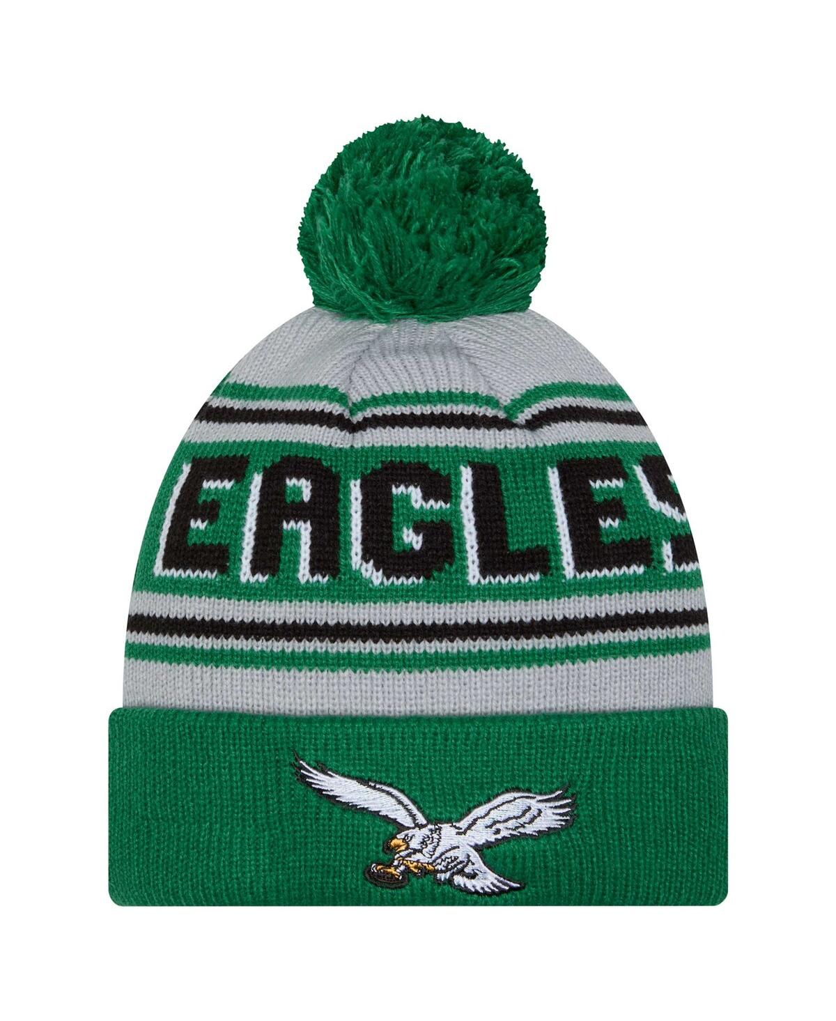 New Era Men's Kelly Green Philadelphia Eagles Main Cuffed Knit with Pom Hat - Kelly Green