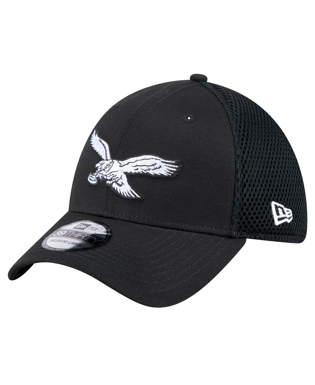 New Era Men's Black Philadelphia Eagles Main Neo 39THIRTY Flex Hat - Black