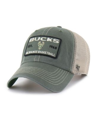 '47 Brand - Men's Hunter Green/Tan Milwaukee Bucks Wabash Patch Clean Up Adjustable Hat
