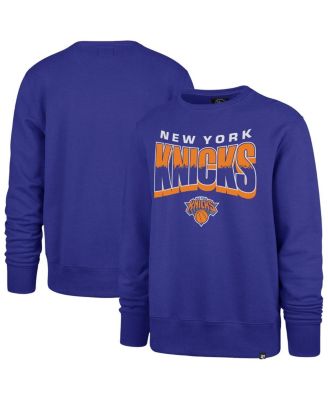 '47 Brand - Men's and Women's Blue New York Knicks Brush By Headline Crewneck Sweatshirt
