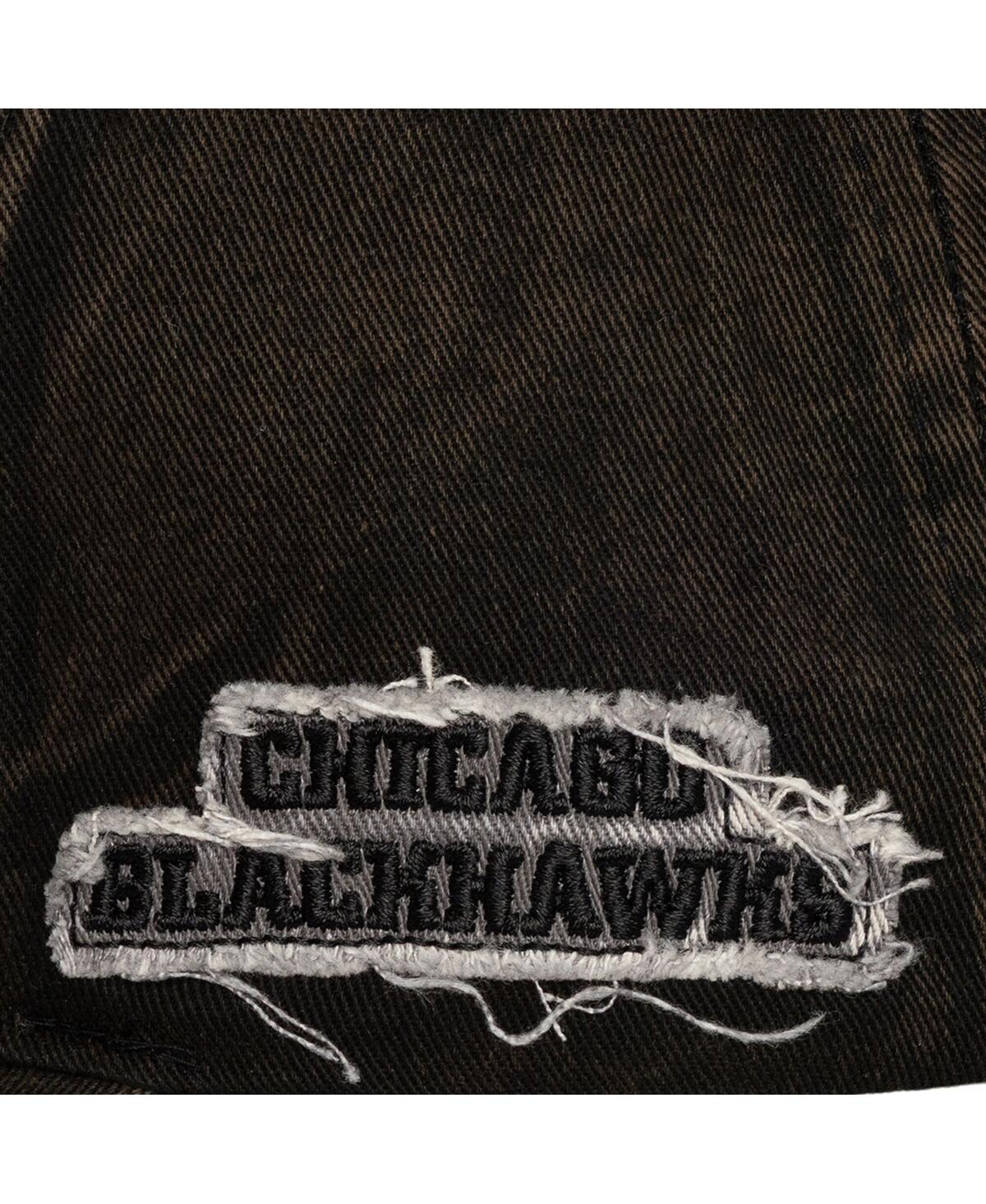 Mitchell & Ness Men's Black Chicago Blackhawks Downtown Snow Wash Pro-Crown Adjustable Hat