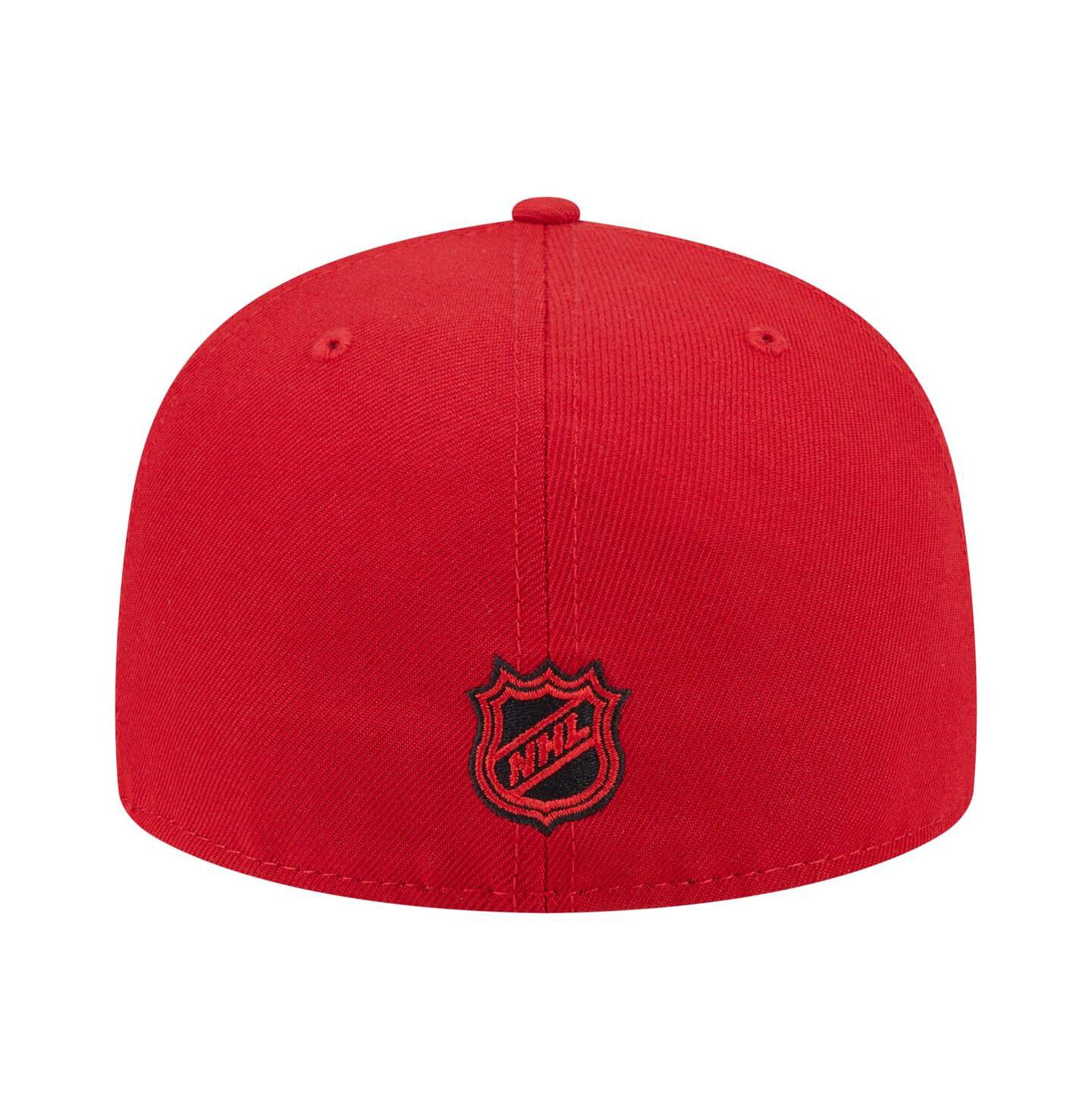 Мужские головные уборы New Era Red New Jersey Devils Oversized Vintage Arch 59Fifty Fitted Hat — фото 4