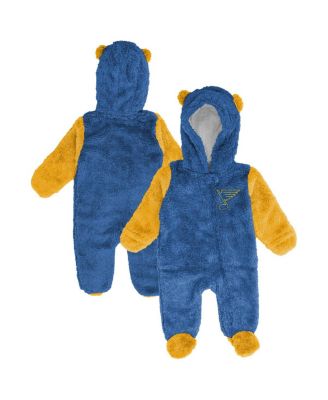 Outerstuff - Newborn Blue St. Louis Blues Stay Napping Fleece Bunting Full-Zip Hooded Sleeper