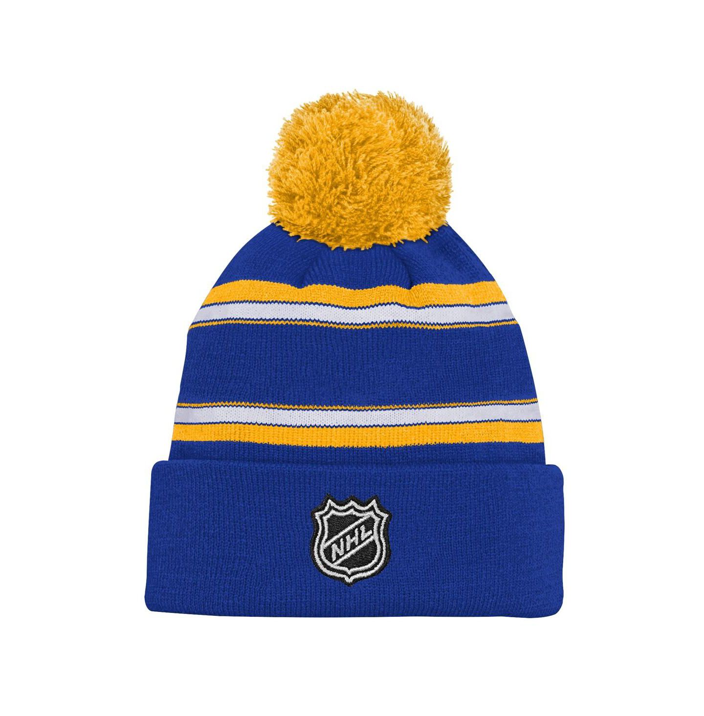 Детский головной убор Outerstuff Blue St. Louis Blues Jacquard Cuffed Knit with Pom Hat — фото 2