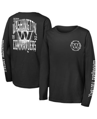 Outerstuff - Big Boys and Girls Black Washington Commanders Rumble Long Sleeve T-Shirt