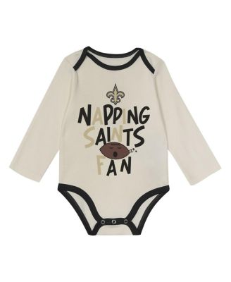 Baby Boys and Girls 3-Pack New Orleans Saints Little Champ Bodysuit Set