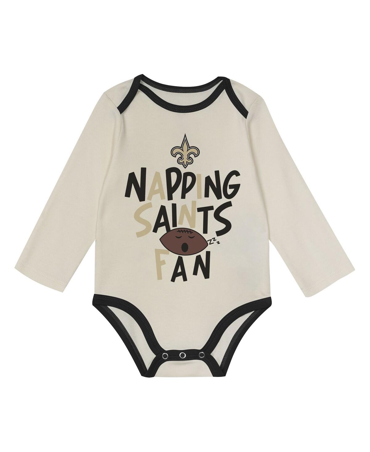 Outerstuff Baby Boys And Girls 3-pack New Orleans Saints Little Champ Bodysuit Set In Black