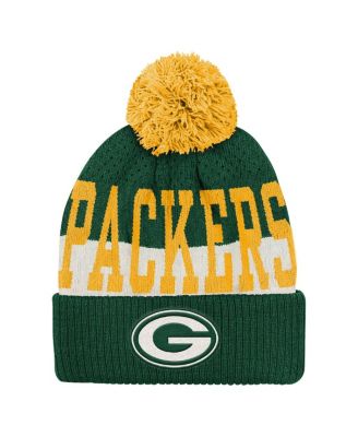 Outerstuff - Big Boys and Girls Green Bay Packers Modern Fan Cuffed Knit with Pom Hat