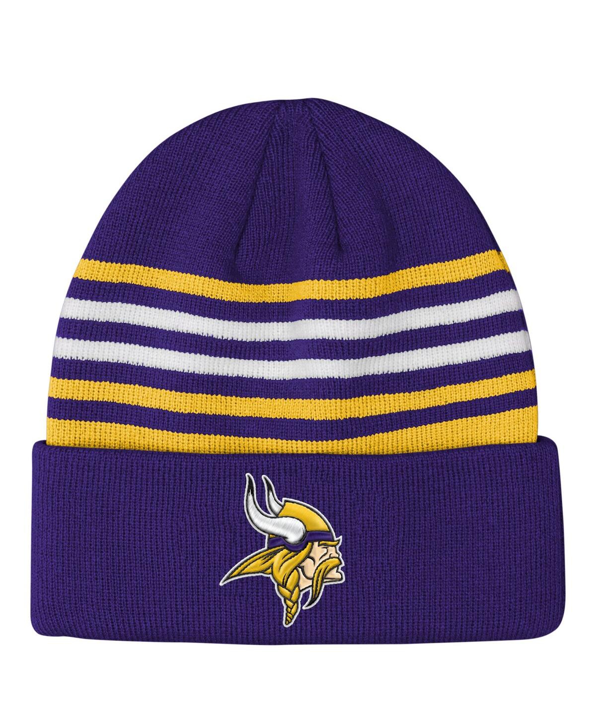Outerstuff Big Boys And Girls Purple Minnesota Vikings Essentials Cuffed Knit Hat In Purple