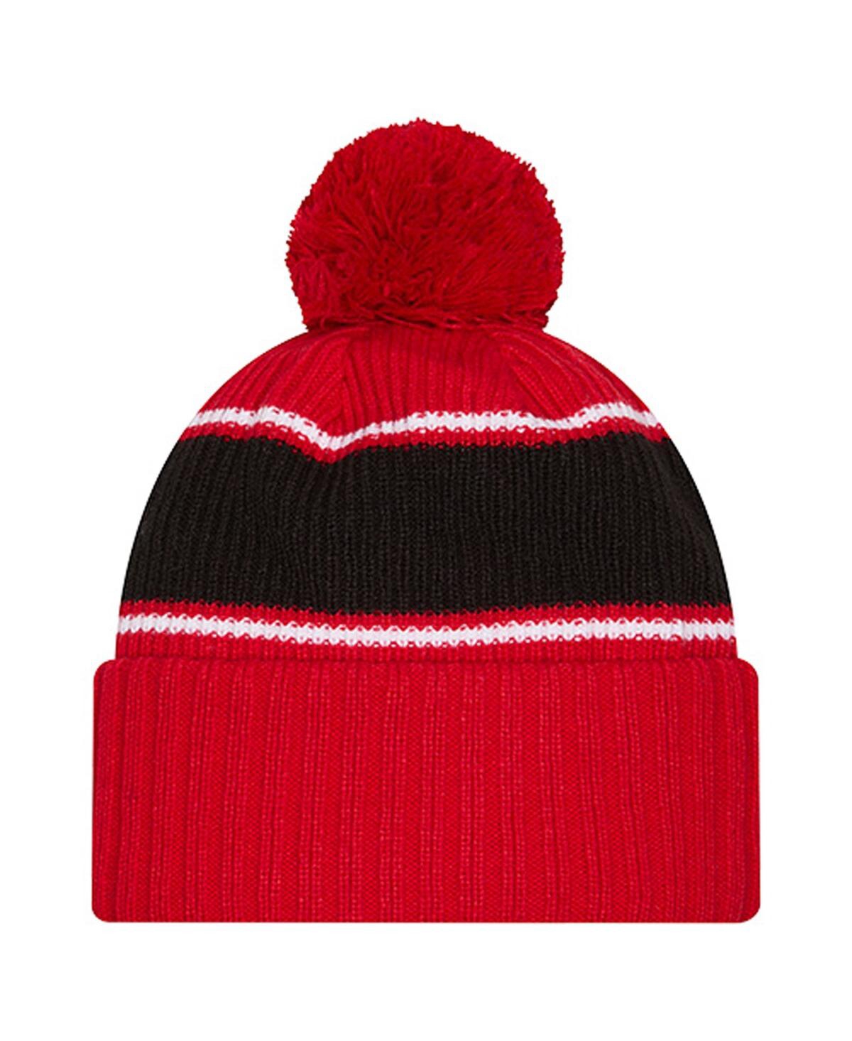 New Era Men's Scarlet Ohio State Buckeyes Bold Cuffed Knit with Pom Hat