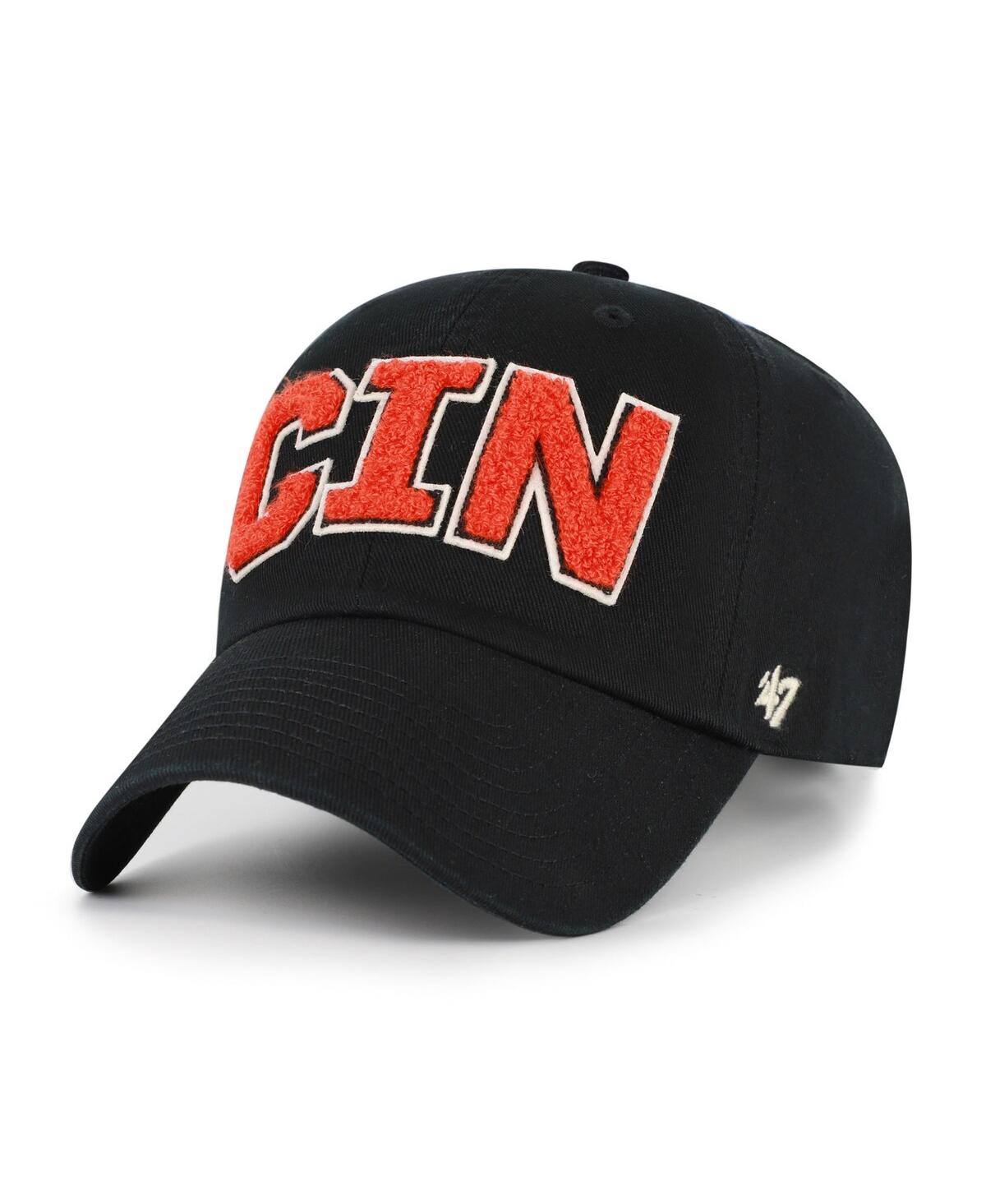 47 Brand Women's Black Cincinnati Bengals Zoey Clean Up Adjustable Hat In Black