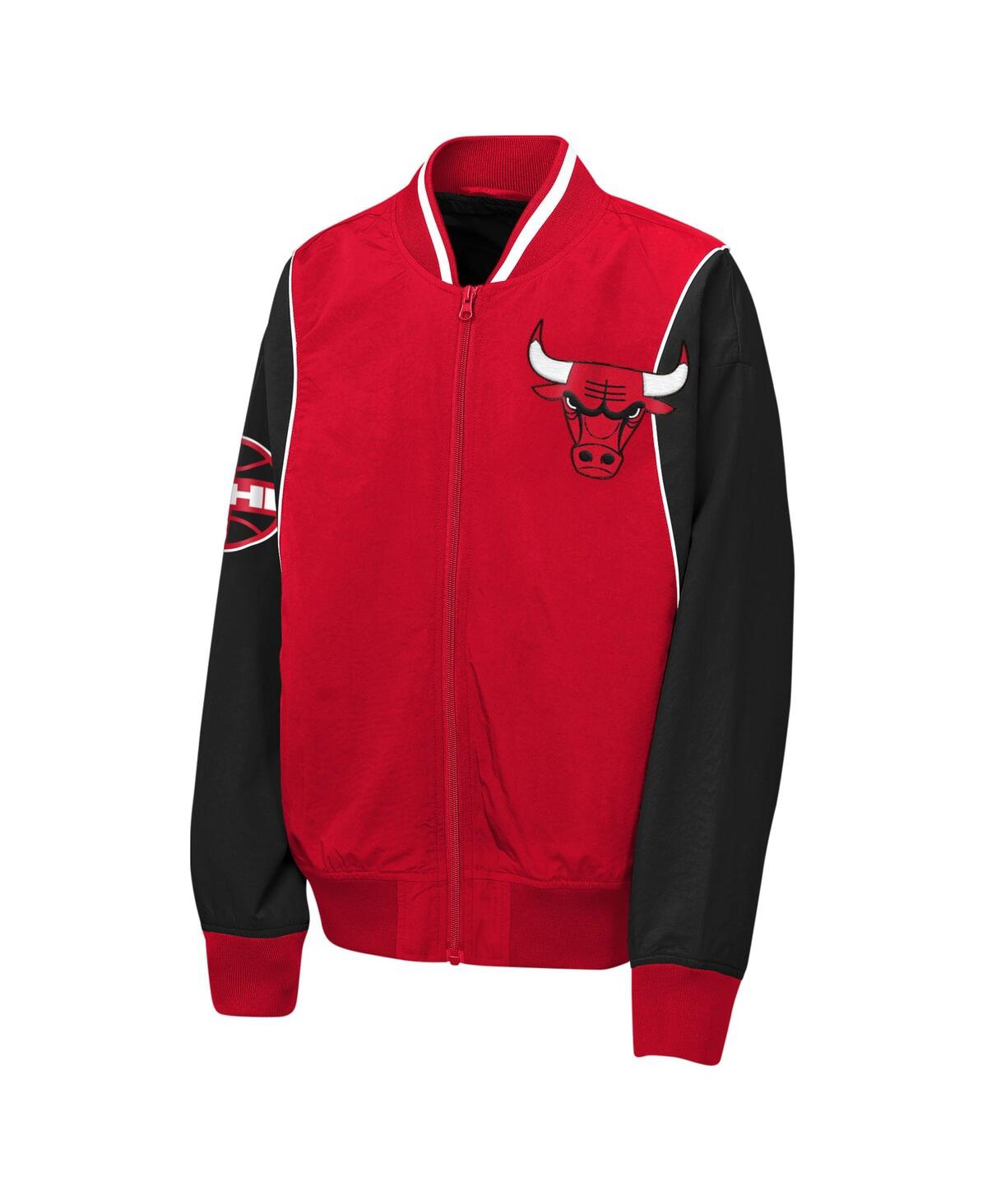 Outerstuff Big Boys And Girls Red/black Chicago Bulls Two-pointer Full-zip Windbreaker In Red