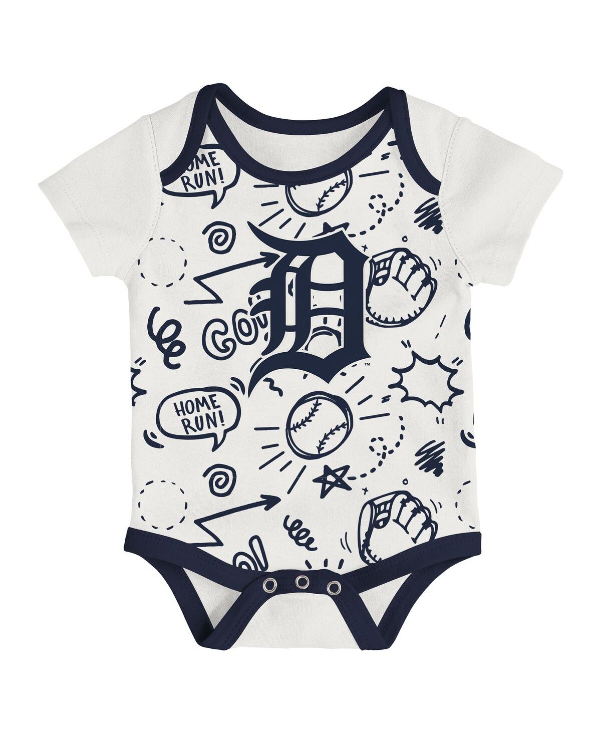 Outerstuff Baby Boys and Girls 3-Pack Detroit Tigers All Day Play Bodysuit Set