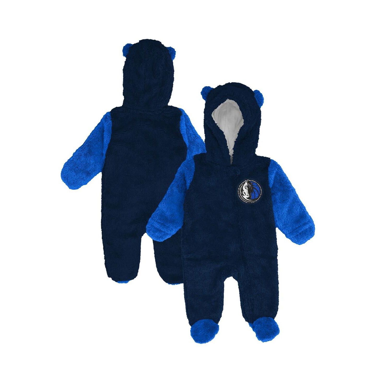 Outerstuff Newborn Navy Dallas Mavericks Stay Napping Fleece Bunting Full-Zip Hooded Sleeper — фото 1