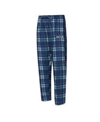 Men's 2-Piece College Navy/Gray Seattle Seahawks Regulate Long Sleeve T-Shirt and Plaid Pant Set