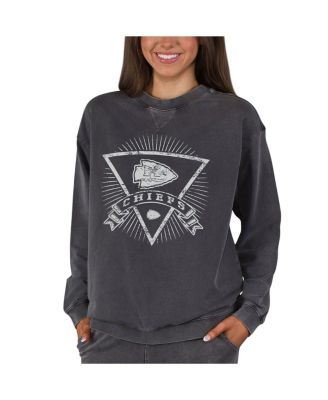 Concepts Sport - Women's Charcoal Kansas City Chiefs Boxy Mist French Terry Long Sleeve Top