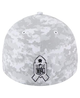 Men's White New England Patriots 2025 Salute to Service Digital Camo Fan Pack 39THIRTY Flex Hat