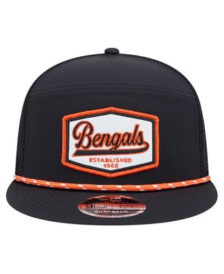 Men's Black Cincinnati Bengals Ripstop Patch 9FIFTY Split Panel Snapback Hat